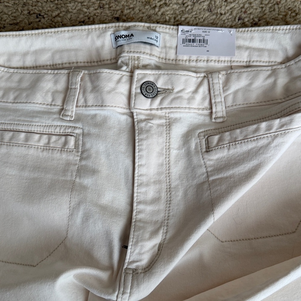 Sonoma Women's Light Cream Straight Leg Jeans - Picture 4 of 4
